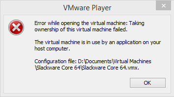 VMware Player - Take ownership of Virtual Machine