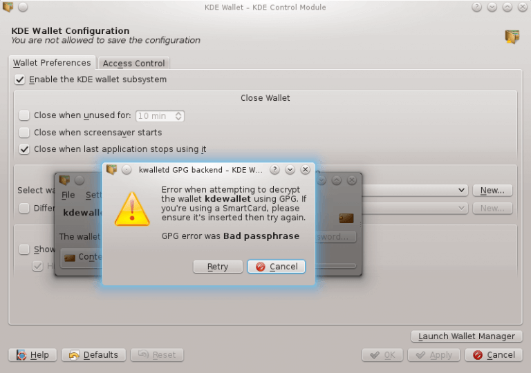 Void Linux - KDE Wallet