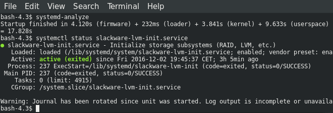 systemd on Slackware Linux 14.2