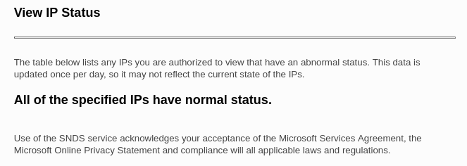 SNDS - IP Status