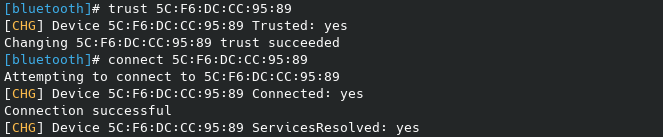 Using bluetoothctl on Slackware 15