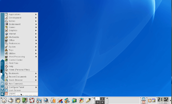 Slackware Linux 8.1 with KDE 3