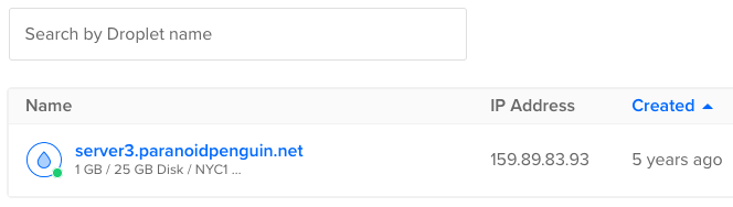 My DigitalOcean droplet