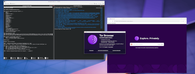 The Tor Browser running on Alpine Linux 3.21